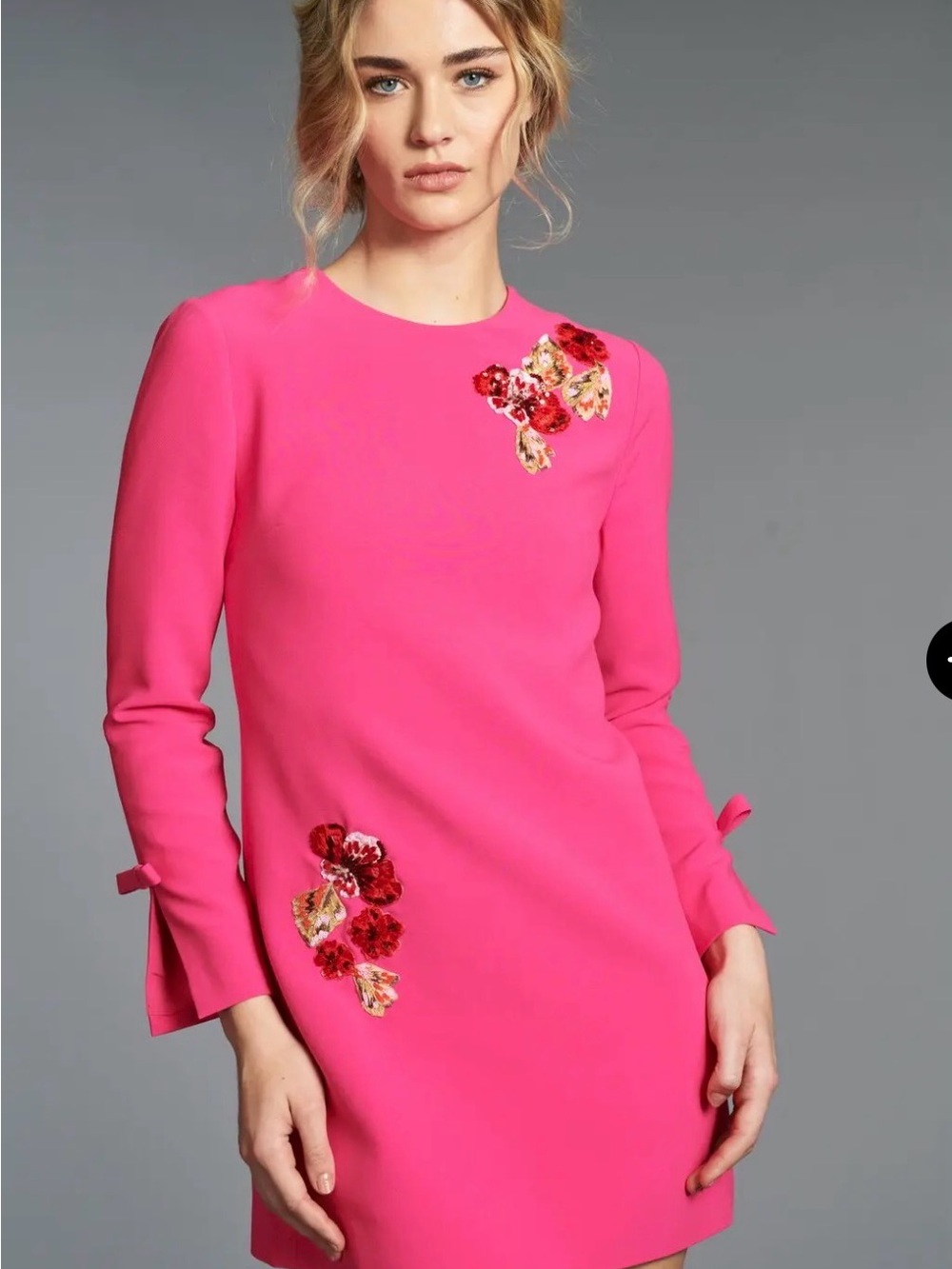 Sachin + Babi Bright Pink Embellished Mini Dress